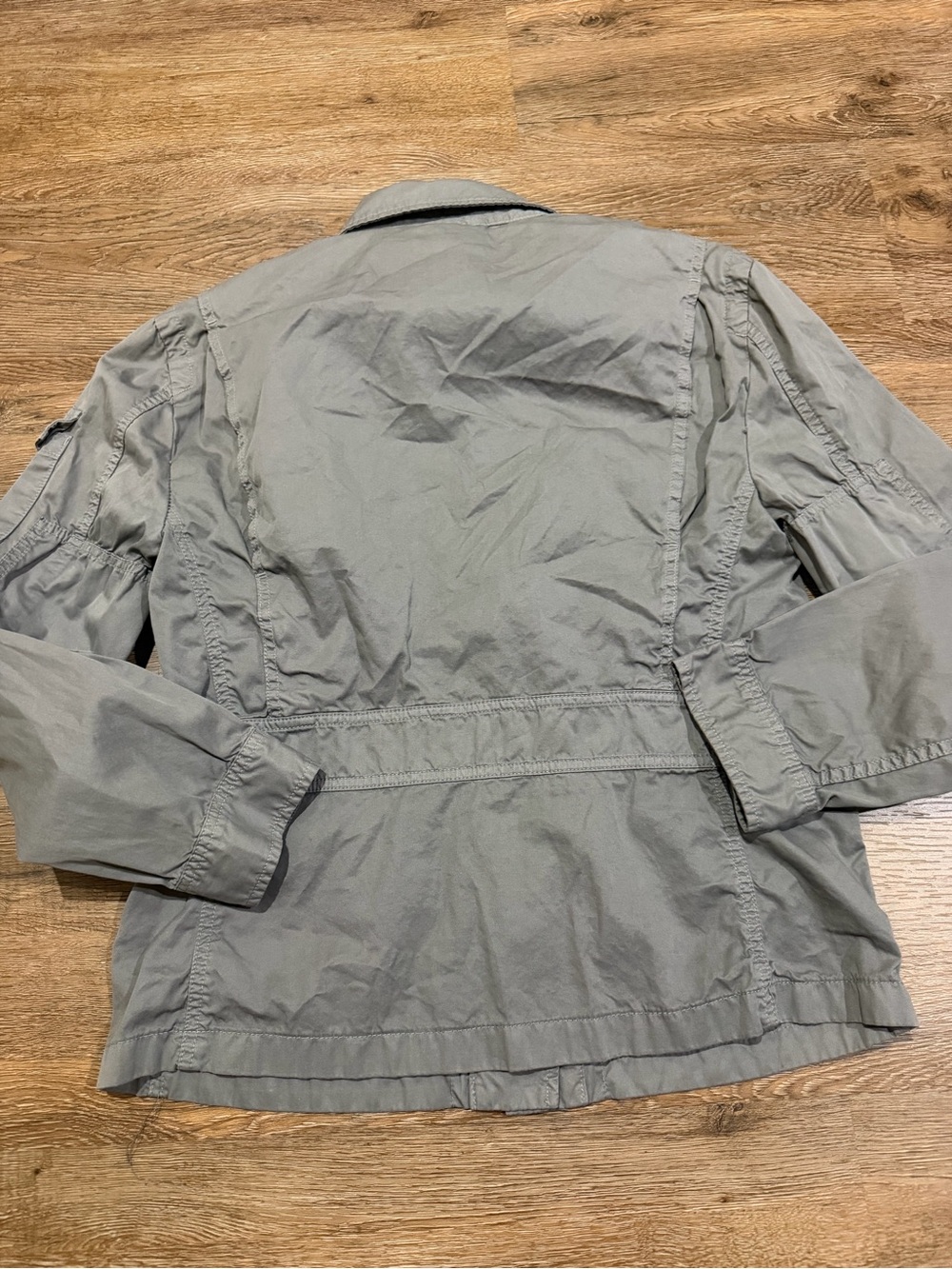 J. Crew Classic Twill Chino Utility Safari Jacket Gray Button Front Women’s Med - Picture 7 of 7
